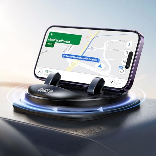 JOYROOM 360° Rotatable Car Phone Holder – Adjustable Dashboard Mount for Seamless One-Hand Operation – Universal Fit for 4-7″ Smartphones including i Phone 16 Pro & Samsung S25 – Optimal Viewing & Enhanced Safety Driving Experience