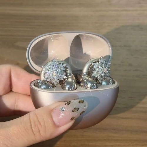 Elevate Your Earbuds with a Chic Silver Rhinestone Bow Clip-On Accessory – Customizable DIY Earbud Decor for Fashion-Forward Audio Enthusiasts – Perfect for Daily Use & Special Events