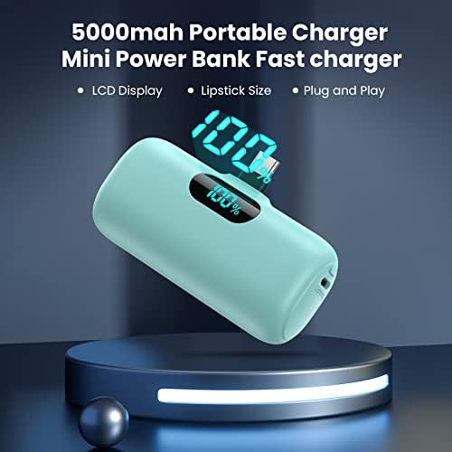 Ultra-Compact 5000 m Ah Power Bank – High-Speed USB-C Mini Portable Charger with LCD Display, Perfect for i Phone 16/15 Series & Android Devices – Lightweight Battery Pack for Travel and Daily Use, Enhanced Compatibility & Fast Charging Solutions