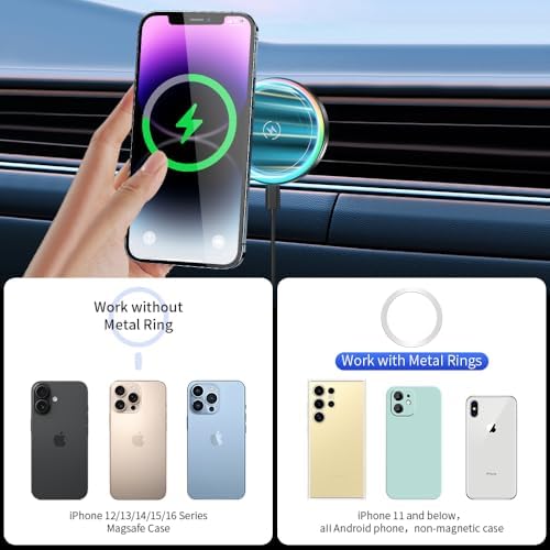 Car Magnetic Phone Mount for Honda CRV CR-V 2023 2024 2025 and Honda HRV HR-V 2023-2025 Auto Interior Accessories Best Cell Phones Holder Fast 15W Wireless Charger Charging GPS Screen Stand – Enhanced Compatibility and Speed