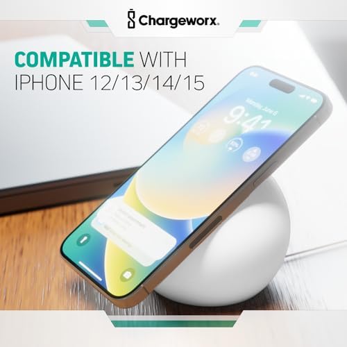 Magnetic Charging Stand, Premium Spherical Silicone Phone Stand, Wireless and Portable, Compatible with MagSafe iPhone 16/15/14/13/12 Series and MagSafe Chargers, Black – Enhanced Compatibility and Speed