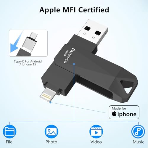 Revolutionize Your Data Storage with the 512 GB MFi Certified USB Flash Drive for i Phone – Stylish Photo Stick for Seamless Backup and High-Speed Transfers, Perfect for i Pad, i Phone, and Computer Users on the Go!