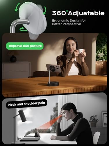 THREEKEY Qi2 15 W Magnetic Wireless Charging Hub – Ultimate Adjustable Charging Station for i Phone 16-12 Series & Air Pods with Dual-Sided Magnetic Grip, 180° Rotatable Design, and Sleek Space-Saving Aesthetics for Effortless Home and Office Power Solutions