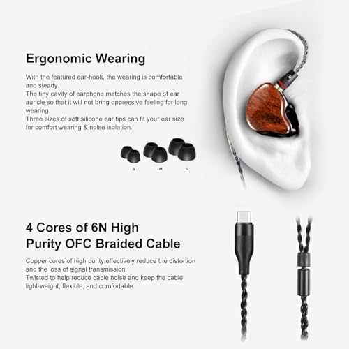 Dynamic Balance Dual Driver Earbuds – High-Fidelity Wired Gaming Headphones with Advanced Type-C Compatibility for Exceptional Sound Performance – Lightweight Ergonomic Design for Long Listening Sessions – Durable Detachable Cable for Enhanced Longevity – Ideal for Audiophiles and Gamers Seeking Ultimate Audio Experience