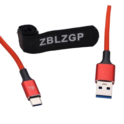 Nylon Braided USB C to USB A Cable for Fast Charging & High-Speed Data Transfer – Perfectly Compatible with Fujifilm X-T4, Blackmagic PCC 4 K, Atomos Ninja V, and DJI Drones – Durable, Tangle-Free Design for Professionals & Creatives