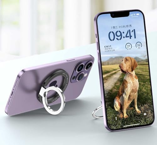 Magnetic Phone Ring Holder Adjustable Stand for MagSafe, Removable Magnetic Magnet Finger Grip Kickstand for iPhone 15 Pro Max 14 13 12,Compatible with Mag Safe Accessories Black – Enhanced Compatibility and Speed