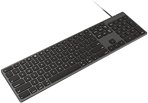 Sleek Aluminum USB Wired Keyboard with Numeric Keypad for Mac & PC – Effortless Data Entry, Plug-and-Play Convenience, and Enhanced Durability for Ultimate Typing Comfort