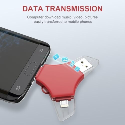 MFi Certified 128 GB USB 3.0 Flash Drive – 3-in-1 External Memory Stick for i Phone, i Pad, Android & PC – High-Speed Data Transfer for Photos, Videos & Backup – Ultimate Portable Storage Solution for Effortless Data Management and Secure File Sharing