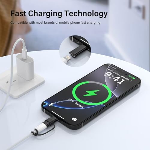 Premium 4-Pack Lightning to USB C Adapters for i Phone 15/16 and Galaxy S24 – Fast Charging & Data Sync Solutions for Seamless Connectivity, Compact Design, and Enhanced Durability – Essential Accessory for Modern Devices