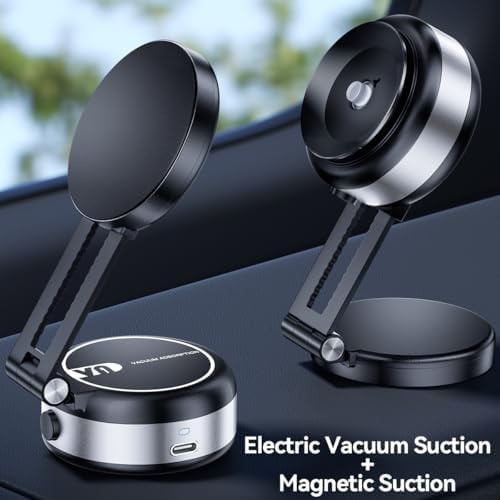 Revolutionary Magnetic Car Phone Holder – Adjustable Vacuum Suction Mount for i Phone 12-16 – Enhanced Stability on Smooth Surfaces – Foldable Design for Optimal Viewing – Hands-Free Navigation & Communication Solution – Durable Lightweight Construction for Everyday Use – Effortless Attachment with Electric Magnetic Technology – Perfect for Mirror, Glass, and Screen Surfaces – Elevate Your Driving Safety with This Essential Accessory