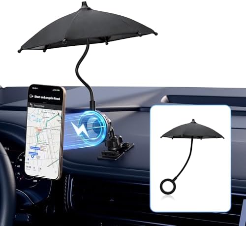 Magnetic Cell Phone Umbrella for Sun,Universal Cute Phone Sunshade Shield Cover with 360°Adjustable & Rotatable Phone Ring,Outdoor Anti-reflective Phone Sun Visor for Magsafe Cell Phone/Android/Kindle – Enhanced Compatibility and Speed