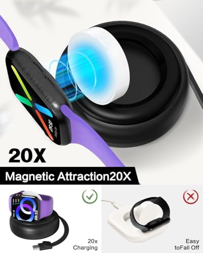 Ultra-Fast Magnetic USB-C Charger for Apple Watch – Compact Retractable Design for All Models Including Series 1-10, SE & Ultra – Durable Travel Essential for Effortless Power and Everyday Reliability