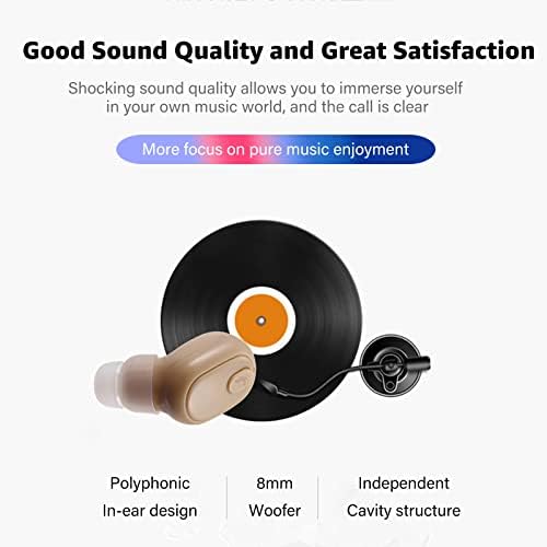 Ultra-Compact Bluetooth Wireless Earbud with 12-Hour Playtime – Invisible Sports Headphone for Ultimate Comfort and Superior Sound Quality – Ideal for Active Lifestyles, Work, and Relaxation – Chic Beige Design for Discreet Listening