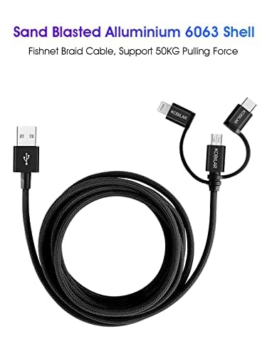 Revolutionize Your Charging Experience with the Apple MFi Certified 3-in-1 Multi Charger Cable – Lightning, Type-C, and Micro Connectors for Seamless Compatibility with i Phone, i Pad, Samsung, Pixel, Mac Book Pro/Air, and Android Devices – Fast Charging and Car Play Ready for Ultimate Convenience and Performance
