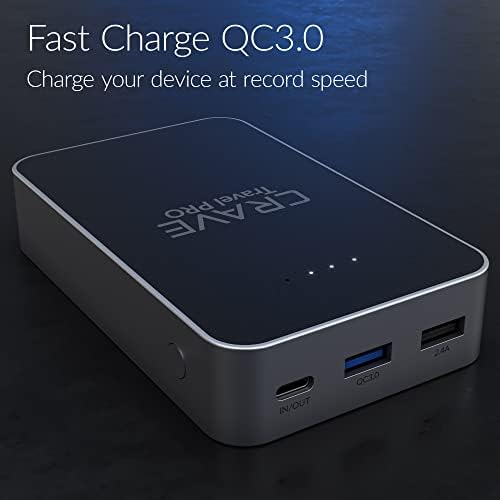 Crave Travel PRO 13400 m Ah Quick Charge Power Bank – Ultimate Portable Battery Charger with Type C PD & Dual USB Output for On-the-Go Charging – Lightweight, Durable & Perfect for Travelers, Professionals, and Daily Use