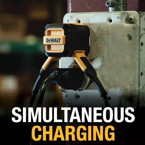 DEWALT Heavy Duty Angled Dual Port USB Charger – 12 W Wall Adapter for Fast Charging Multiple Devices, Foldable Plug for Optimal Portability, Compatible with i Phone 15, Galaxy S22, Note 20, HTC, Moto, and LG – Superior Speed and Enhanced Durability for Home and Travel