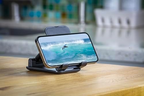 Scosche SUFMPS-SP Universal Cell Phone Stand and Holder with Non-Slip Cradle, Foldable, Adjustable Non-Magnetic Mount for Home Office Desk or Travel Compatible with iPhone, Tablet and All Devices – Enhanced Compatibility and Speed