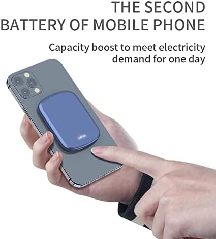 Magnetic Wireless Portable Power Bank for i Phone 12/13/Mini/Pro/Pro Max – 5000 m Ah Fast Charging Solution in Stylish Blue – Effortless Magnetic Alignment & Compact Design for On-the-Go Charging