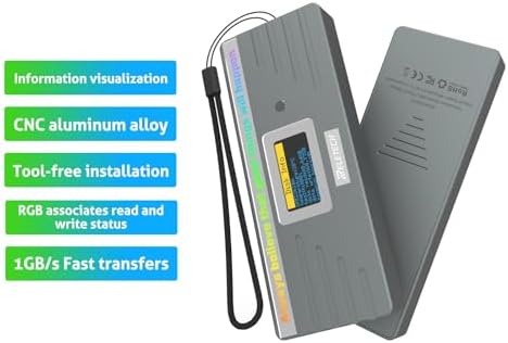 Ultra-Fast M.2 SSD Portable Hard Drive Enclosure – USB 3.1 Type-C (10 Gbps) Compatible with NVMe & SATA SSDs for Mac Book – Elegant Black Design for Enhanced Data Security and Versatile Storage Solutions