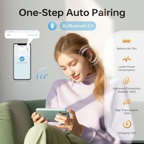 MUSICOZY Bluetooth 5.3 Sleep Earbuds – Ultra-Light Wireless Headphones for Side Sleepers, IPX6 Waterproof Design Perfect for White Noise, Podcasts, and Concerts – High Fidelity Sound for Uninterrupted Comfort and Focus, Ideal for Men and Women