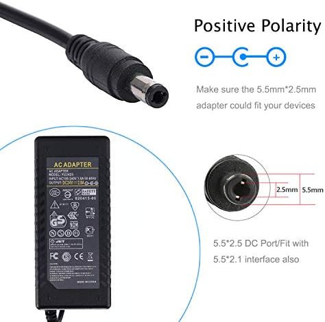 COOLM 24 V 2.5 A Power Adapter – Premium 60 W AC/DC Transformer for Reliable Device Performance – Universal 5.5 x 2.5 mm DC Plug Connector for LED Strips and Electronics – Lightweight, Durable Design for Optimal Power Supply Solutions