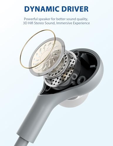 USB Type C Wired Earbuds – Superior Noise Cancelling In-Ear Headphones for i Phone 16 Pro, Samsung Galaxy Z Flip 7 & More – Magnetic Headset with Integrated Microphone for Android and i Pad A16, Pixel 9 – Ultra-Lightweight, Durable Design for Optimal Audio Experience and Long-Lasting Comfort