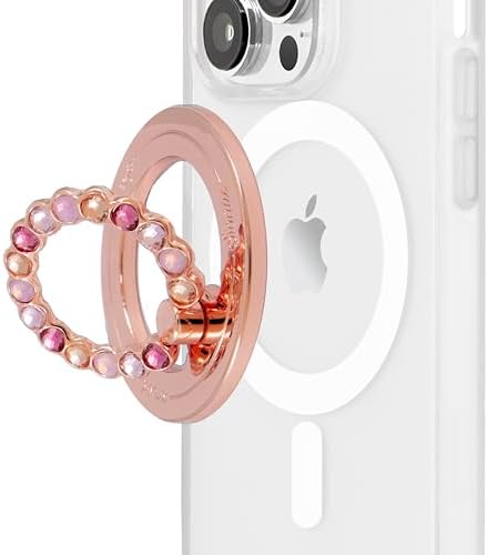 Elevate Your i Phone Experience with the Sonix Magnetic Phone Grip – Stylish Rhinestone Ring Holder for i Phone 12, 13, 14, 15 Series – Effortless 360° Rotation and Secure Mag Safe Compatibility – Sleek Silver/Clear Design for Ultimate Functionality and Fashion