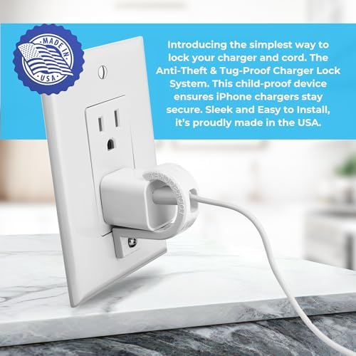 Ultimate Security USB Charger Lock – Theft-Resistant Charging Solution for Apple & Samsung Devices – Child-Safe Design for Public Use – Durable Socket Lock with Fast Charging Capability – Proudly Made in the USA – Essential for Shared Spaces like Cafés and Airports – Effortlessly Protect Your Electronics During Charging