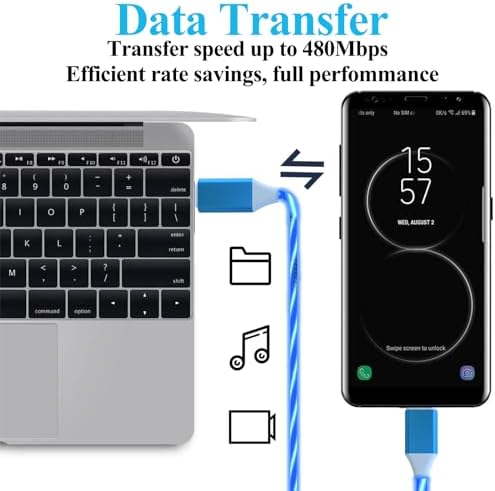 Revolutionize Your Power Connection: 6.6 FT LED USB C to USB C Cable – 60 W/3 A Fast Charger for i Phone 15, Mac Book Air, i Pad Pro, Pixel & Samsung Galaxy S23/S24 – Durable, Stylish, and User-Friendly Charging Solution for Tech-Savvy Professionals and On-the-Go Users