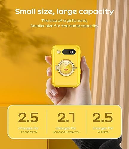 Ultra-Compact 10000 m Ah Fast Charging Power Bank with Built-in Cables and LED Display – Cute, Lightweight Design for i Phone, Samsung, and Tablets – Perfect Travel Companion for Effortless Power On-the-Go