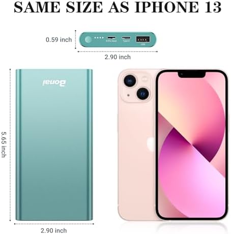 BONAI 12,000 m Ah Portable Power Bank – Ultra-Fast Charging with Dual USB-C Ports for i Phone 15/14/13/12, Galaxy Android, and i Pad – Sleek, Lightweight Design for On-the-Go Convenience and Enhanced Device Compatibility