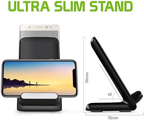 Ultra-Slim Wireless Charging Stand with Fast Charging Capability – Cellet’s Stylish Qi-Compatible Phone Holder for Seamless Home and Office Use, Effortlessly Portable Design for Convenient Charging and Hands-Free Viewing
