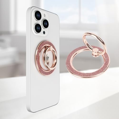 Glamorous Guppy Magnetic Phone Ring Holder – 360° Rotating Glitter Grip for i Phone 12-16 Pro Max – Stylish Mag Safe-Compatible Accessory for Enhanced One-Handed Control – Elevate Your Mobile Experience with Secure Stability and Chic Design