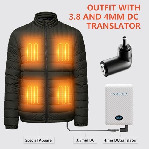 Maximize Your Outdoor Comfort: 2 Pack High-Capacity Heated Jacket Battery with 12000 m Ah Rechargeable Power Bank – Universal DC/USB/Type-C Output for All Heated Apparel and Mobile Devices, Ensuring Warmth and Connectivity on Every Adventure