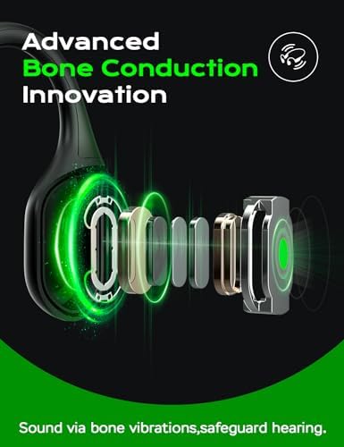 Revolutionary Bluetooth 5.3 Bone Conduction Headphones – Open-Ear Wireless Earbuds with Built-in Mic for Active Lifestyles, IPX7 Waterproof & 32 GB MP3 Storage – Perfect for Running, Cycling, and Sports Workouts – 8 Hours Playtime with Enhanced Sound Awareness and Visibility