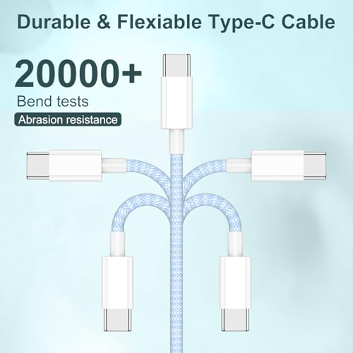 Premium 10 ft USB C to C Fast Charging Cable – 60 W High-Speed Charger for Apple i Phone 16 Pro Max, Mac Book Pro, i Pad & Samsung Galaxy – Durable, Flexible, and Stylish Green Design for Enhanced Device Compatibility and Rapid Power Delivery