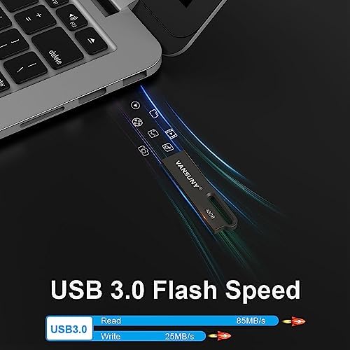 Vansuny 256 GB USB 3.0 Flash Drive – Ultra-Fast Waterproof Metal Memory Stick for Seamless Data Transfer Across All Devices, Perfect Portable Solution for Professionals & Everyday Users