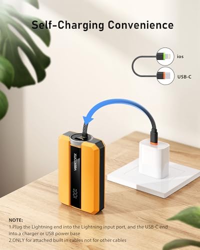 VEEKTOMX 30 W Fast Charging Portable Power Bank – 10,000 m Ah Mini Charger with Detachable Cable & Dual Ports for i Phone 15/14, Samsung, Mac Book, and Air Pods – Lightweight Travel Battery Pack for Ultimate Device Compatibility and Speed
