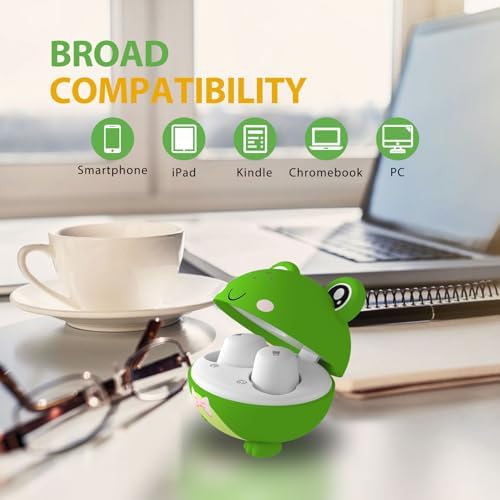 Panda-Themed Kids Bluetooth 5.3 Wireless Earbuds – Lightweight, IPX6 Waterproof, and 85 d B Volume Limiting for Safe Listening – Built-in Mic for Hands-Free Calls, Perfect for School, Travel, and Play – Durable Noise Cancelling Design for Young Audio Enthusiasts