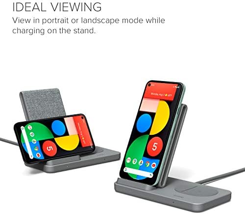 Upgrade Your Charging Game with the i Ottie i ON Wireless Duo Charger – Google-Certified Dual Power Hub Featuring 10 W Smartphone Stand & 5 W Accessory Pad for Effortless Qi Charging of Pixel Devices, Stylish Dark Grey Finish Enhances Any Space – Complete with Power Cable & Adapter for Instant Setup and Optimal Performance