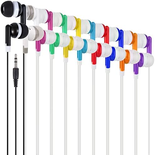 Bulk Pack of 50 Individually Wrapped Earbuds – Premium Classroom Headphones for Schools, Libraries, and Hospitals – Enhanced Compatibility, Lightweight Design, and High-Quality Sound for Focused Listening