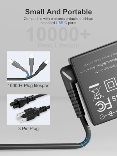 100 W USB-C Laptop Charger – Ultra-Fast Charging Adapter with PD 3.0 Technology – Universal Compatibility for Lenovo, Dell, HP, Mac Book & More – Enhanced Safety Features Including Overheat & Short Circuit Protection – Ideal for All USB-C Devices and Gadgets