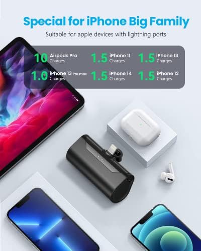 Ultra-Compact Pink 4800 m Ah Power Bank – Sleek Mini Battery Charger with 15 W Fast Charging for i Phone 14/13/12/11/8 & i Pad Air/Mini/Pro – Stylish Portable Charger for Travel & Everyday Use – Enhanced Compatibility for Air Pods Pro I/II