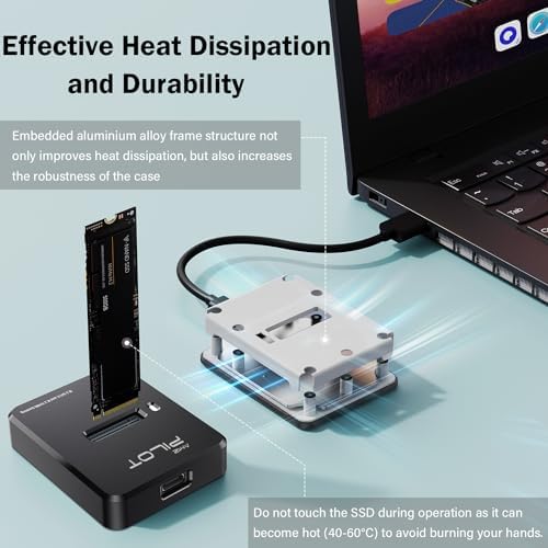 Ultra-Fast M.2 NVMe & SATA to USB-C Docking Station with RGB Lighting – Versatile SSD Reader for M Key & B+M Key Drives, Compatible with 22110, 2280, 2260, 2242, 2230 Sizes – Ideal for Professionals Seeking Quick Data Transfer and Stylish Storage Solutions