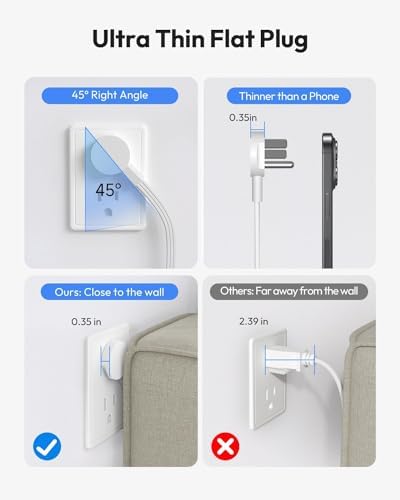 Stylish Pink Surge Protector Power Strip by NTONPOWER – 15 FT Flat Extension Cord with 9 AC Outlets & 3 USB Ports (1 USB-C), 1080 J Surge Protection for Home, Dorm, and Desk Use – Perfect for Women Seeking Efficiency and Aesthetic