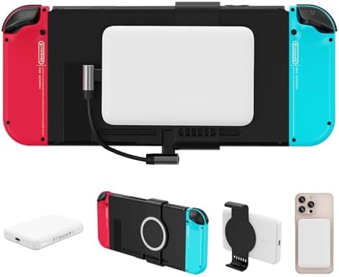 Magnetic Wireless Power Bank for i Phone & Nintendo Switch – 10,000 m Ah 20 W PD Fast Charging Battery Pack with LED Indicators for Enhanced Gaming and Travel Compatibility – Secure Detachable Clip for Uninterrupted Playtime, Supports i Phone 12-16 and Qi Devices – Safe Charging with Intelligent Protection Features
