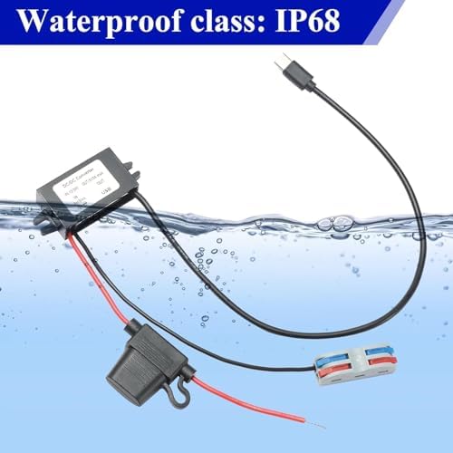 High-Efficiency Waterproof Dual USB DC/DC Adapter – 12/24 V to 5 V Converter with 3 A Output, Integrated Safety Fuse, and Compact Design for Reliable Vehicle Power Solutions and Outdoor Charging Needs