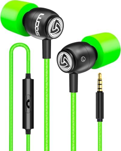 LUDOS Clamor Wired Earbuds – Premium Noise-Isolating In-Ear Headphones with Memory Foam Tips, Built-in Microphone, 5-Year Warranty – Perfect for i Phone and Samsung Users, Ideal for Students and Small Ears in Stylish Pink – Ultimate Sound Quality and Comfort for Everyday Use