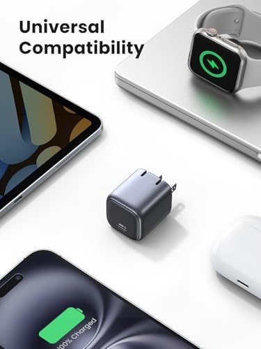 Ultra-Fast UGREEN 30 W USB C Charger – Foldable Ga N Power Adapter for i Phone 16/15/14/13 & Galaxy S25/S24/S23 – Compact Wall Charger with Programmable Power Supply for Optimal Charging Performance – Perfect for Travel & Everyday Use