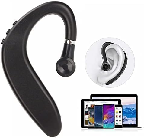 Single Ear Bluetooth V5.2 Wireless Earphones – Ergonomic Waterproof Headset for Professionals on the Move – Extended Battery Life & Effortless Device Compatibility for Hands-Free Communication